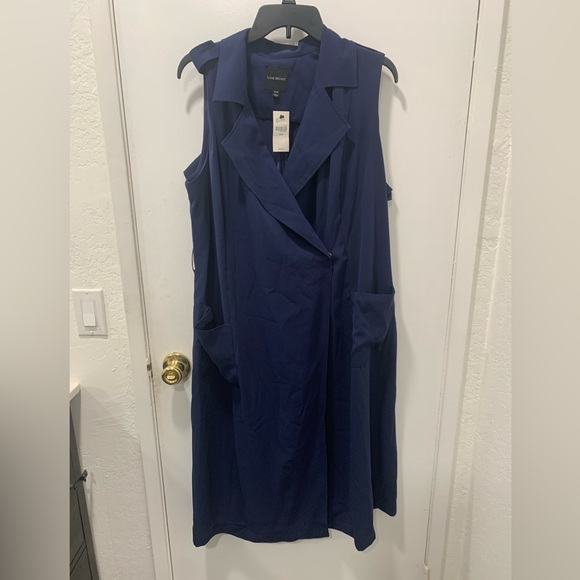 NWT Lane Bryant Size 18 / 20 Woman's Navy Blue Sleeveless Dress Pockets - Picture 8 of 10